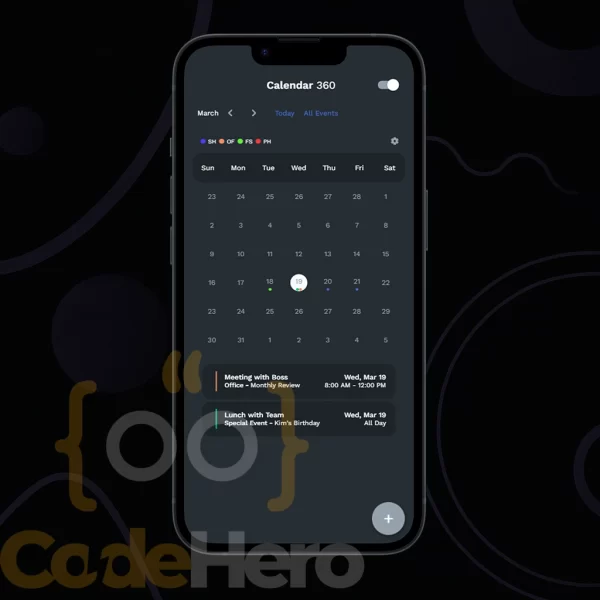 Calendário de Eventos para Flutterflow